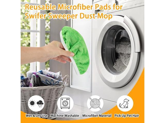 Reusable Dry Sweeping Cloths Microfiber Wet Mop Pads Compatible with Swiffer Sweeper Mop Replacement Sweeping Mopping pad Refills for Hardwood...