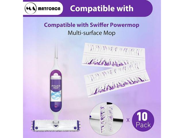 10 Pack Swiffer Power Mop Refills Disposable Wet Mop Pads for Swiffer Power Mop, Perfect for Hardwood, Tile, and Laminate Floors, Easy-to-Use...