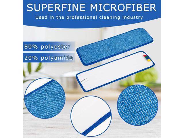 12 Pack Replacement Microfiber Pad - Thick - Universal Commercial 17-18 Inch Mop Head- Heavy Duty - Wet & Dry Commercial Cleaning Refills Reusable...