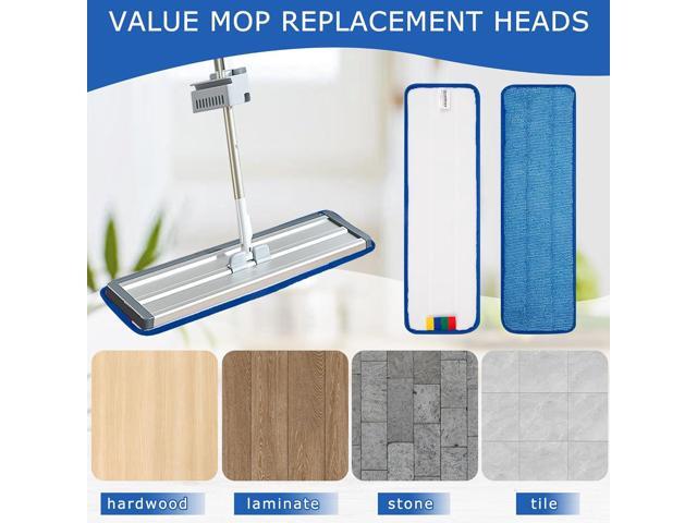 12 Pack Replacement Microfiber Pad - Thick - Universal Commercial 17-18 Inch Mop Head- Heavy Duty - Wet & Dry Commercial Cleaning Refills Reusable...