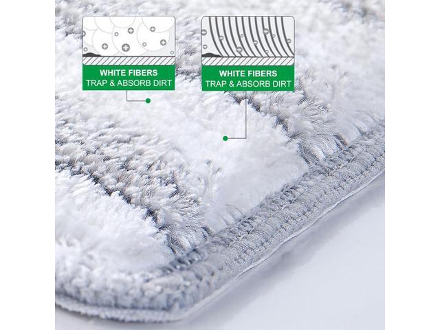 Flat Mop Pads, 5 Pack 13' X 4.9' Flat Mop Microfiber Mop Head/Refill/Pad, Washable Squeeze Cleaning Mop Pads Replacement Heads - White and Grey