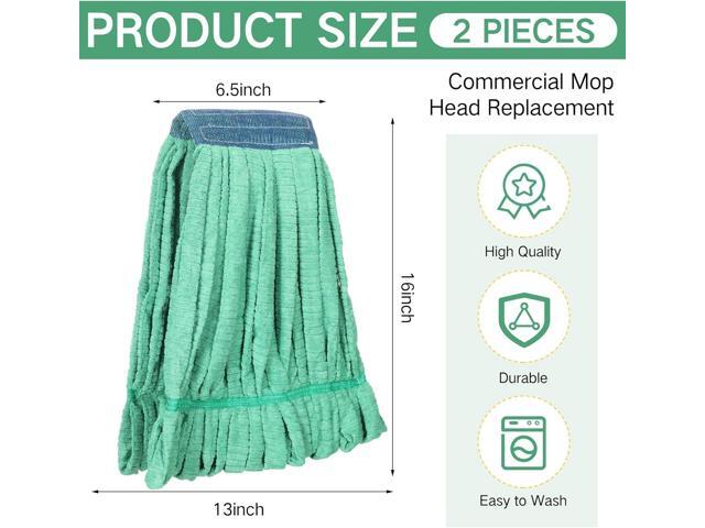 Lallisa 2 Pcs Commercial Mop Head Replacement 18 Oz Tube Microfiber Mop Heads for Floor Cleaning Industrial Mop Heads Looped End Wet Mop Head...