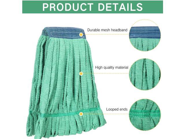 Lallisa 2 Pcs Commercial Mop Head Replacement 18 Oz Tube Microfiber Mop Heads for Floor Cleaning Industrial Mop Heads Looped End Wet Mop Head...