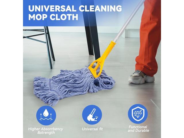 Commercial Heavy Duty Mop Heads Replacement for Rubbermaid: 6 Packs Industrial Wet Mop Head for Floor Cleaning - Commercial Products Looped End...