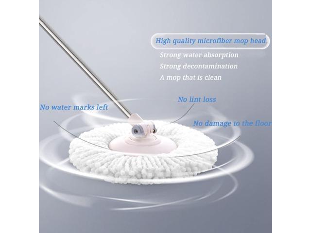 5 PCS Microfiber Replacement Mop Head Spin Mop Head Replacement 5-Pack, Microfiber Refill Heads Universal for 360 Spin Magic Mopping, Round Shape...