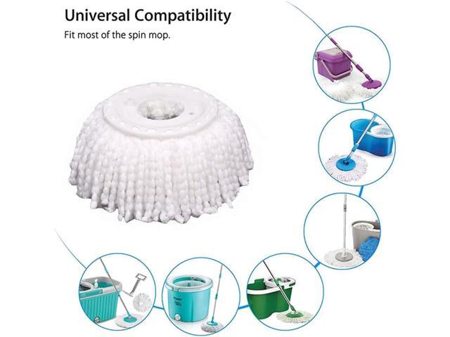 5 PCS Microfiber Replacement Mop Head Spin Mop Head Replacement 5-Pack, Microfiber Refill Heads Universal for 360 Spin Magic Mopping, Round Shape...