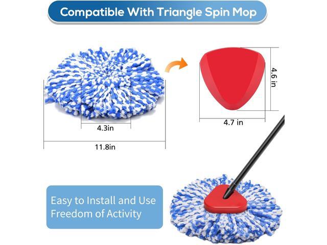 8 Pack RinseClean Spin Mop Replacement Head Refills with 1 Rotating Mop Base Compatible with O Ceda RinseClean 2 Tank System, Blue Microfiber Mop...