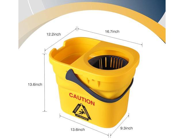 Yocada Commercial Mop Bucket with Wringer Portable Collapsible Plastic Mop Bucket Cleaning Washing Bucket for Cotton Mop