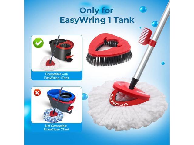 Spin Mop Replace Head Compatible with Ocedar EasyWring 1 Tank, Upgraded Scrub Brush Mop Replacement Head, 2 Microfiber Mop Refills, 1 Mop Handle, 1...
