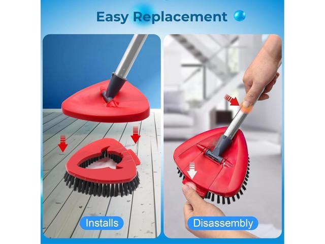 Spin Mop Replace Head Compatible with Ocedar EasyWring 1 Tank, Upgraded Scrub Brush Mop Replacement Head, 2 Microfiber Mop Refills, 1 Mop Handle, 1...