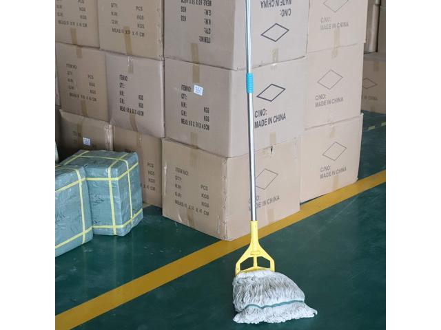 OFO Loop-End String Wet Mop, Heavy Duty Commercial Industrial Dust Mop, 67inch Stainless Steel Pole,2- Pack