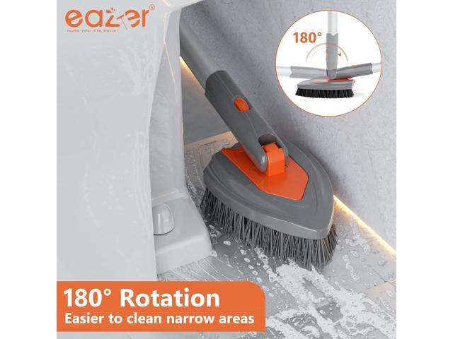 Eazer 4-in-1 Long-Handled Tub Scrubber-Versatile Bathroom Cleaning Brush with Shower Scrubber-Ideal Shower Cleaner Brush for Efficient...