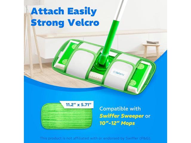 4 Pack Reusable Microfiber Mop Pads, Compatible with Swiffer Sweeper, Machine Washable Cloths, Scraper Included, Refills for All Floor Cleaning,...