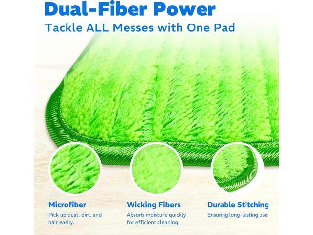 4 Pack Reusable Microfiber Mop Pads, Compatible with Swiffer Sweeper, Machine Washable Cloths, Scraper Included, Refills for All Floor Cleaning,...