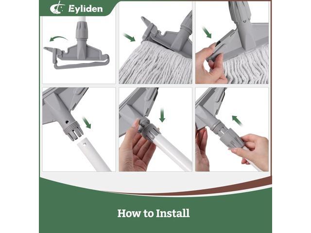 Eyliden 3 Pack Mop Heads Replacement, Universal Looped-End String Mops for Floor Cleaning, Scratch-Free Washable Cotton Mop Refills for...