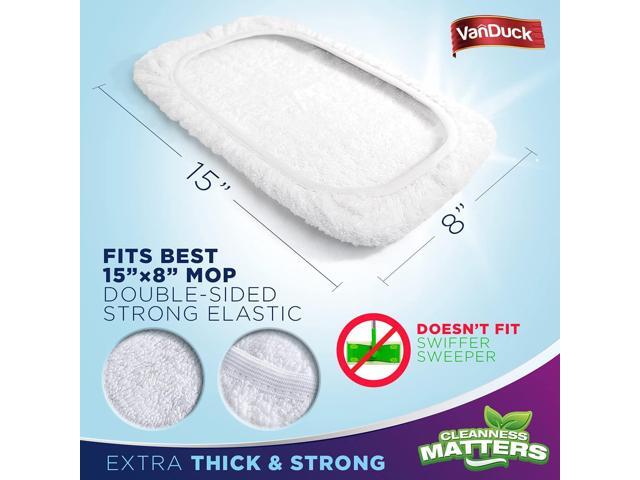 VanDuck 100% Cotton Terry Mop Pad 15x8 inch (12-Pack)