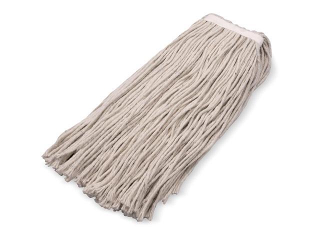 SPARTA Flo-Pac Cotton Mop Head, Cut-End, Narrow Band with White Band for Organized Cleaning, 36 Inches, Tan, (Pack of 12)