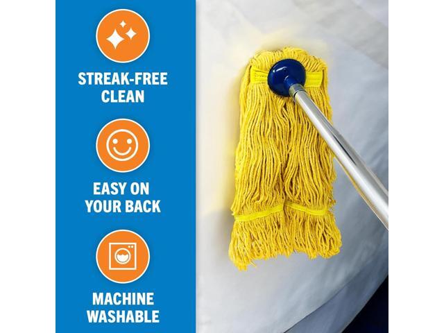Screw On Cotton Mop Head Replacement Refill, Heavy Duty String Mop Head for Boat, Deck, Floor, Home, Car, and RV Cleaning, Durable and Absorbent...