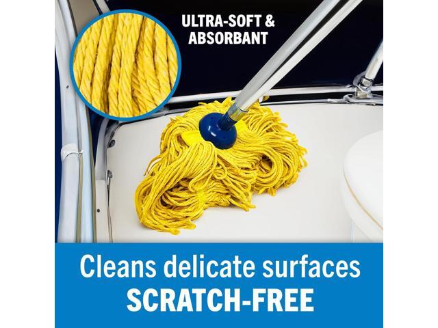 Screw On Cotton Mop Head Replacement Refill, Heavy Duty String Mop Head for Boat, Deck, Floor, Home, Car, and RV Cleaning, Durable and Absorbent...