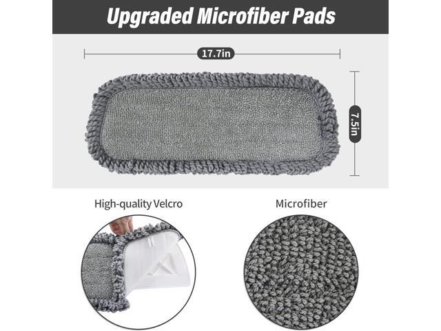 16.5 inch Mop Pads Refills, 3 Pack Microfiber Reusable Replacement Mop Pads Flat Replacements Heads for Wet Or Dry Floor Cleaning and Scrubbing,...