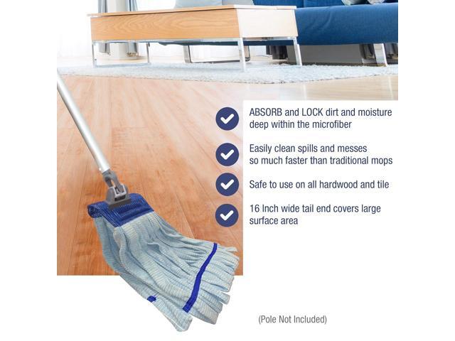 Super Absorbent 400GSM Microfiber Tube Mop Head with Looped Ends for Streak-Free Cleaning, Durable, Fast Drying, Fits Standard Handles, Ideal for...