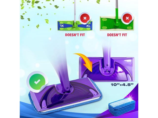 Reusable Mop Pads Compatible with Swiffer WetJet (6 Pack) - Microfiber Mop Refill for Wet Mopping Cloths - Hardwood Floor Cleaning Spray Mop Pads...