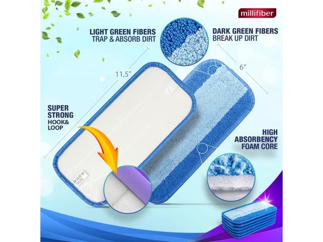 Reusable Mop Pads Compatible with Swiffer WetJet (6 Pack) - Microfiber Mop Refill for Wet Mopping Cloths - Hardwood Floor Cleaning Spray Mop Pads...