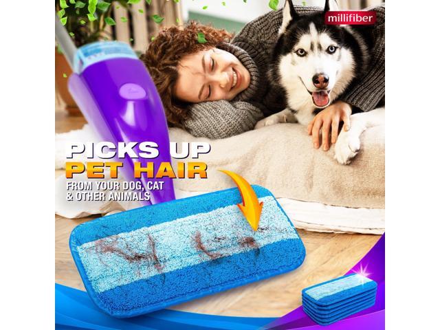 Reusable Mop Pads Compatible with Swiffer WetJet (6 Pack) - Microfiber Mop Refill for Wet Mopping Cloths - Hardwood Floor Cleaning Spray Mop Pads...