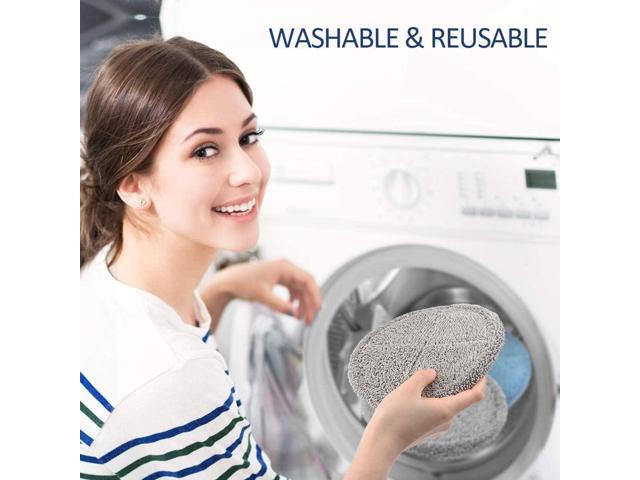 [Universal] 4 Pcs Mop Pads Replacement for Cordless Electric Mop, Machine Washable and Reusable Microfiber Mop Pads for ID-EM002-N1 or Others,...