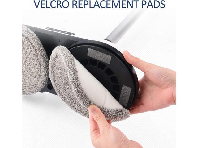 [Universal] 4 Pcs Mop Pads Replacement for Cordless Electric Mop, Machine Washable and Reusable Microfiber Mop Pads for ID-EM002-N1 or Others,...