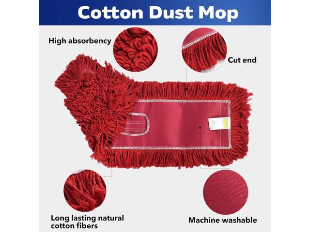 MATTHEW CLEANING 24'' Industrial Strength Cotton Dust Mop Refill Washable Replacement Heads for Residential & Commercial Use Fit Standard Dust Mop...