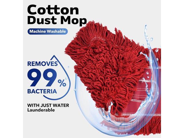 MATTHEW CLEANING 24'' Industrial Strength Cotton Dust Mop Refill Washable Replacement Heads for Residential & Commercial Use Fit Standard Dust Mop...