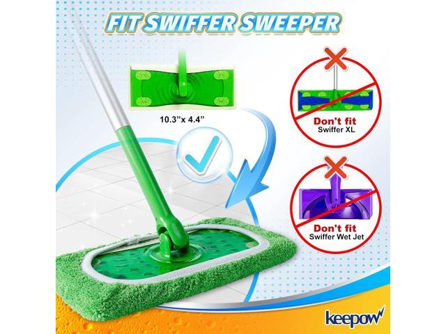 KEEPOW Reusable Mop Pads Compatible with Swiffer Sweeper Mop, Dry Sweeping Cloths for Swiffer Pads, 8 Pack Washable Microfiber Wet Mopping Cloth...