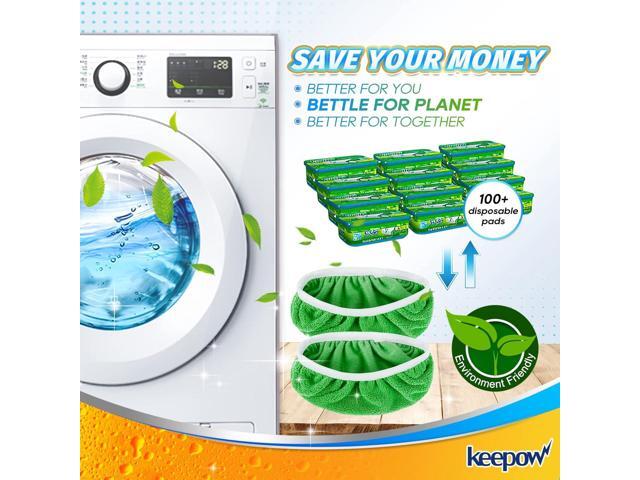 KEEPOW Reusable Mop Pads Compatible with Swiffer Sweeper Mop, Dry Sweeping Cloths for Swiffer Pads, 8 Pack Washable Microfiber Wet Mopping Cloth...