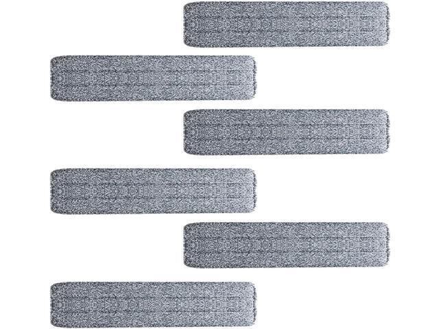 YOUSHANGJIA Microfiber Mop Pads 24 inch mop Pads Replacement Kit 6 Pack Reusable Mop Head Wet Dry Mops Refill Fit for Most Flat Mop Frame