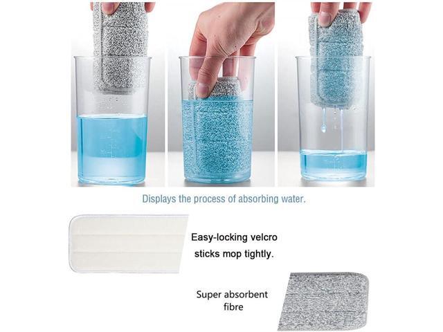 YOUSHANGJIA Microfiber Mop Pads 24 inch mop Pads Replacement Kit 6 Pack Reusable Mop Head Wet Dry Mops Refill Fit for Most Flat Mop Frame
