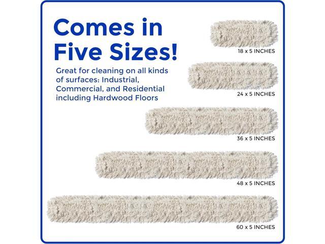 Nine Forty Industrial-Grade 48x5 Cotton Dust Mop Head Refills, Perfect Replacement for Busy Home, Gym, Industrial and Commercial Spaces, Heavy-Duty...