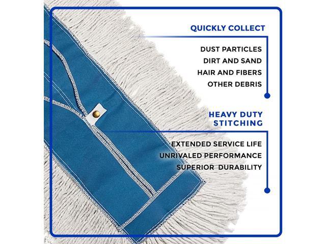 Nine Forty Industrial-Grade 48x5 Cotton Dust Mop Head Refills, Perfect Replacement for Busy Home, Gym, Industrial and Commercial Spaces, Heavy-Duty...