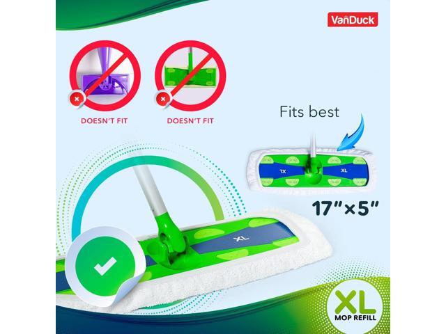 VanDuck Extra Large Cotton Mop Pads Compatible with Swiffer XL Mop - X-Large Wet and Dry Pads Refill, 4-Pack (Handle is Not Included)