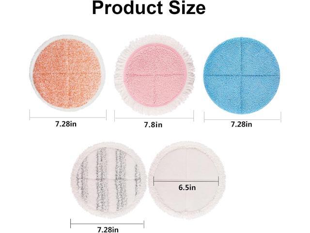 Electric Mop Pads, 7.28in Round Replacement Mop Pads, Spin Mop Pads for Floor Cleaning (8 Pack)