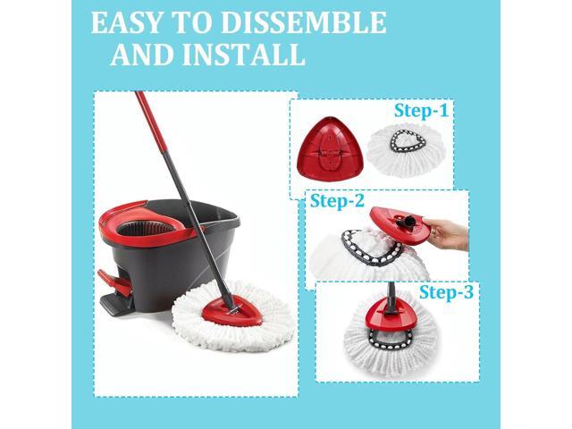 10Pack Spin Mop Replacement Heads, Microfiber Spin Mop Refills for EasyWrin 1-Tank System, 360° Microfiber Replacement Mop Head, Machine Washable...