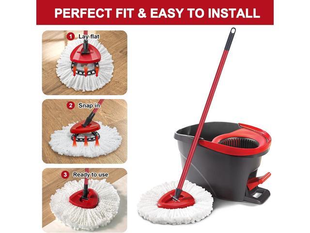 5 Pack Mop Replacement Heads Compatible with Spin Mop, Microfiber Spin Mop Refills, Easy Cleaning Mop Head Replacement