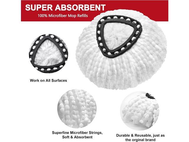 5 Pack Mop Replacement Heads Compatible with Spin Mop, Microfiber Spin Mop Refills, Easy Cleaning Mop Head Replacement