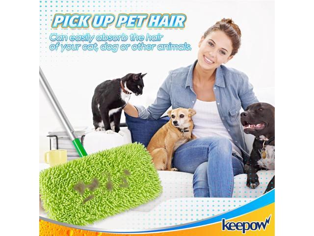 KEEPOW Reusable Microfiber Mop Pads Compatible with Swiffer Sweeper Mop, Dry Sweeping Cloths, Washable Wet Mopping Cloth Refills for...
