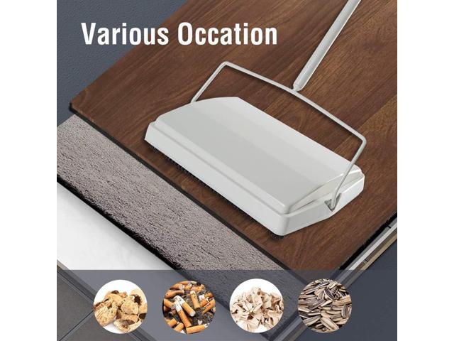 JEHONN Carpet Floor Sweeper with Horsehair, Non Electric Manual Sweeping, Rotor Brush Heavy Duty for Pet Hair Clean