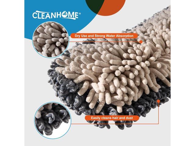 Microfiber Mop Pads 4 Pieces for Floor Cleaning,Fit CLEANHOME Dust Mop: B09PBPGSJ3, Chenille Microfiber Replacement Pads