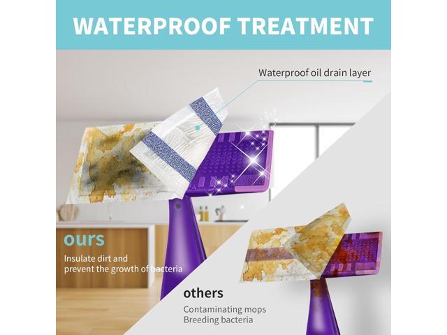 AIR U+ Disposable Mop Pad Refills for Swiffer Wet Jet Mops, Thickness and Absorbent, 60 Count