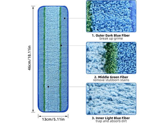 6 Pack Deep Clean Pads for Bona Family of Mops, Washable & Reusable Microfiber Cleaning Pad for Hardwood and Multi-Surface