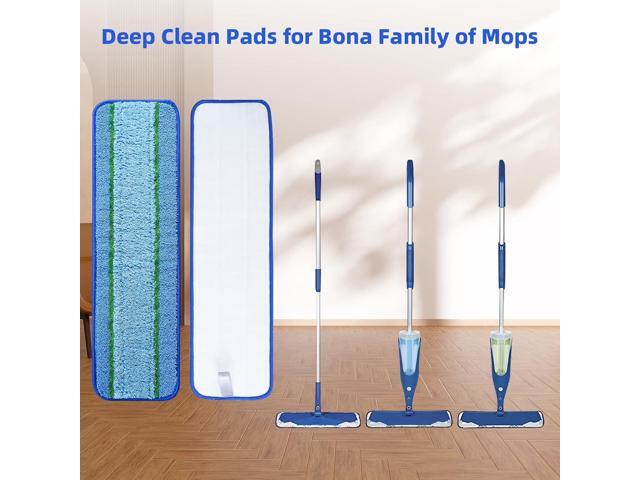 6 Pack Deep Clean Pads for Bona Family of Mops, Washable & Reusable Microfiber Cleaning Pad for Hardwood and Multi-Surface
