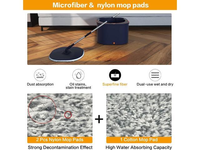 Flat Floor Mop and Bucket System Set with Wringer, Spin Mop and Bucket Separate Clean and Dirty Water with Self Separation for Hardwood, Laminate,...